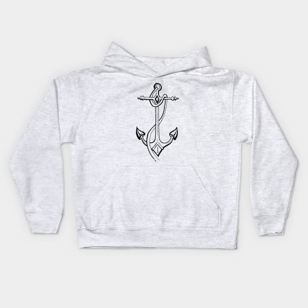 Tall Anchor Kids Hoodie by IrenesGoodies